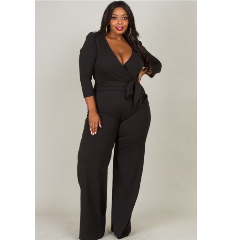 V-Neck Tie Jumpsuit